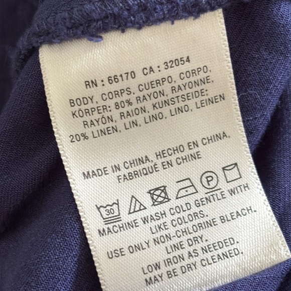 Anthropologie Hei Hei Leia Tie Knot Shorts Twist Front Navy Linen Blend Size M - Picture 8 of 10